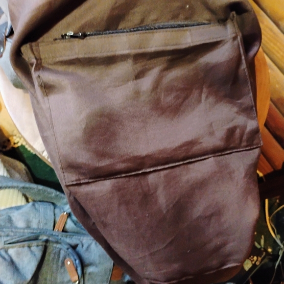 Threaded Pear Canvas Tote Bag Weekend Getaway Carry On Multiple Pockets Grey - Picture 9 of 12